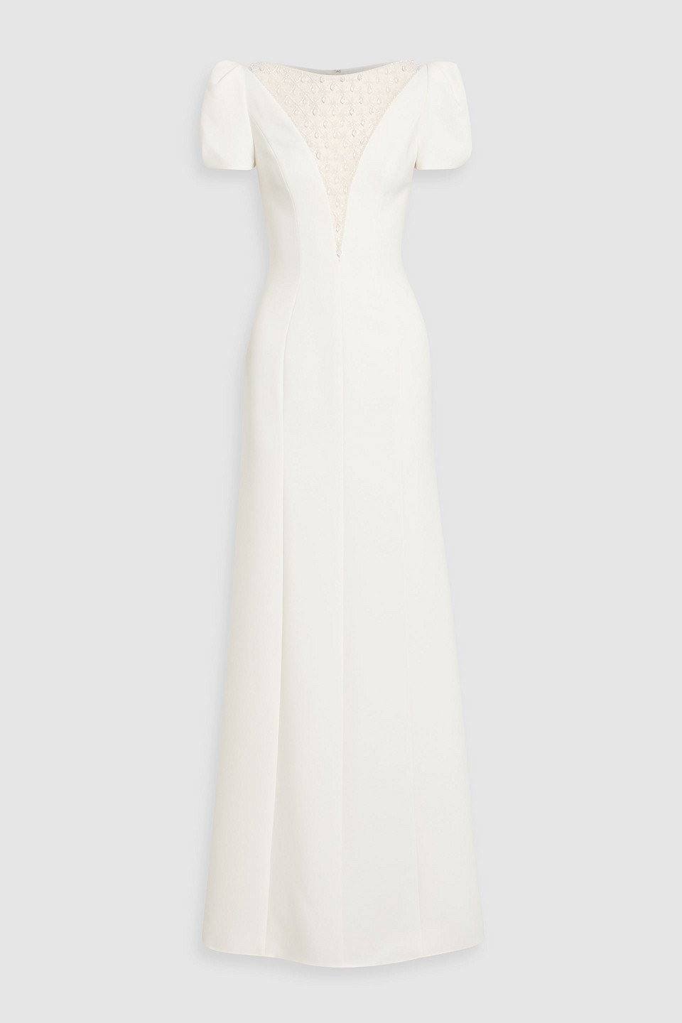 jenny packham - empress bead-embellished crepe gown - white - uk 8