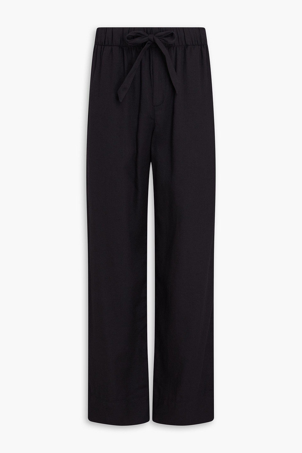 frescobol carioca - luan linen and cotton-blend pants - black - s