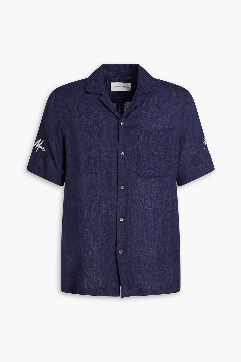 frescobol carioca - alves embroidered linen shirt - blue - s