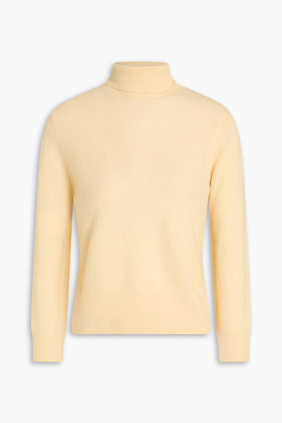 Vince Cashmere And Silk-blend Turtleneck Sweater In Yellow