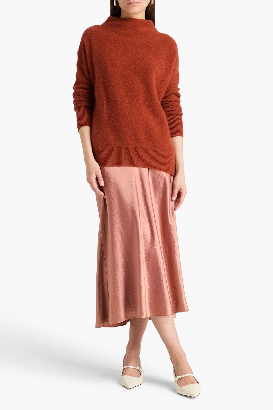  Vince. - Cashmere Turtleneck Sweater - Red - Xs 