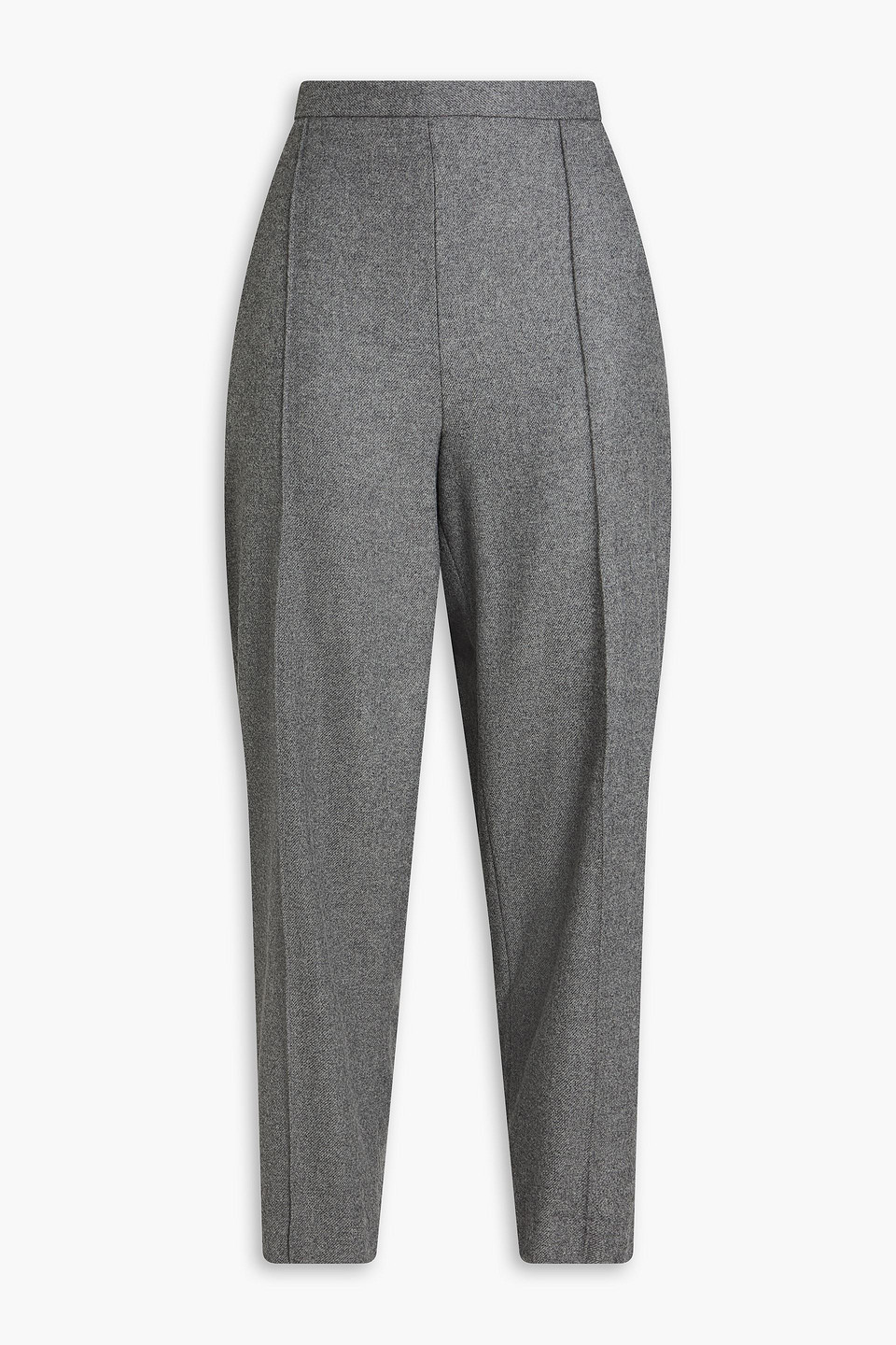 Vince Cropped Flannel Tapered Pants In Gray