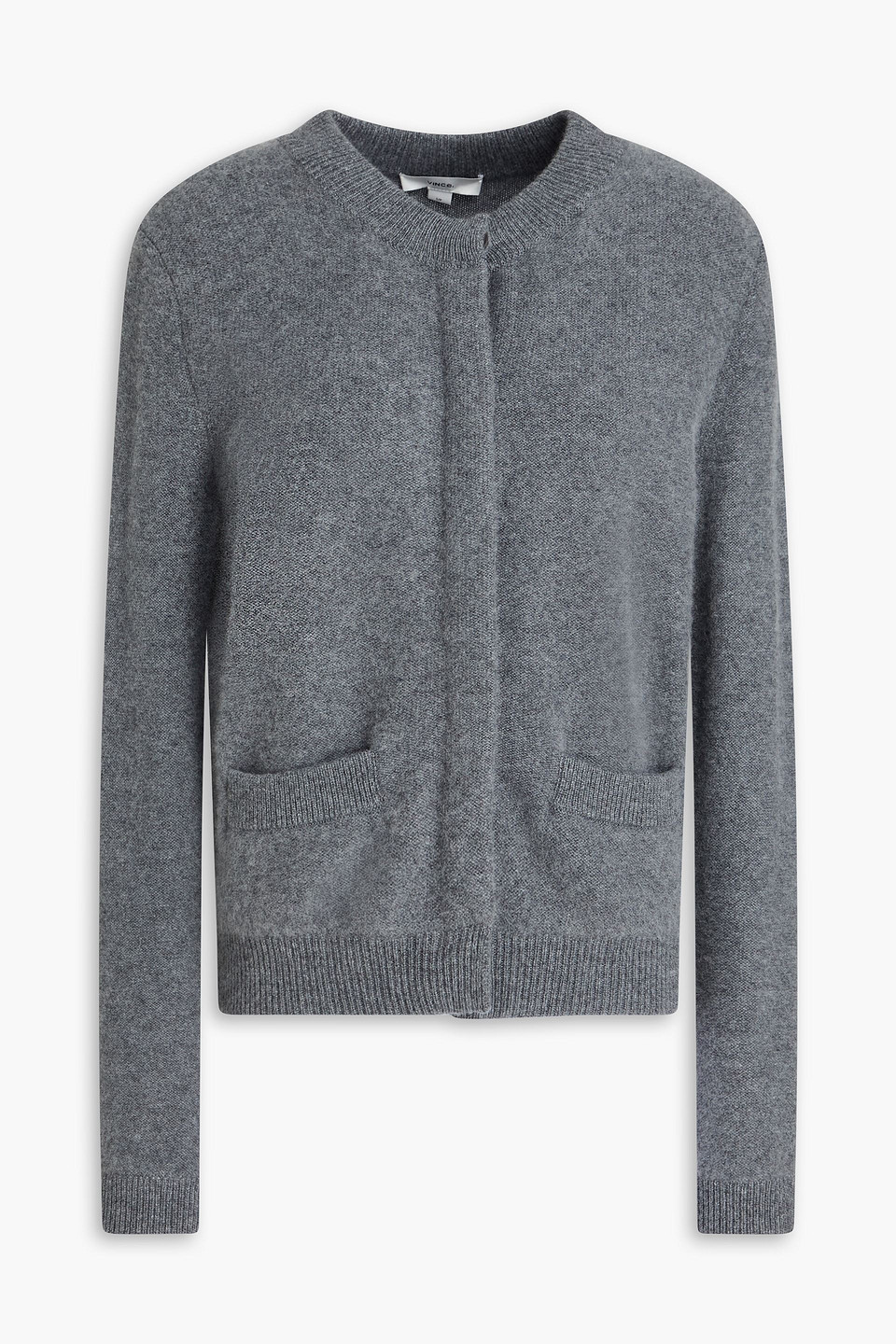 Vince Mélange Cashmere Cardigan In Gray