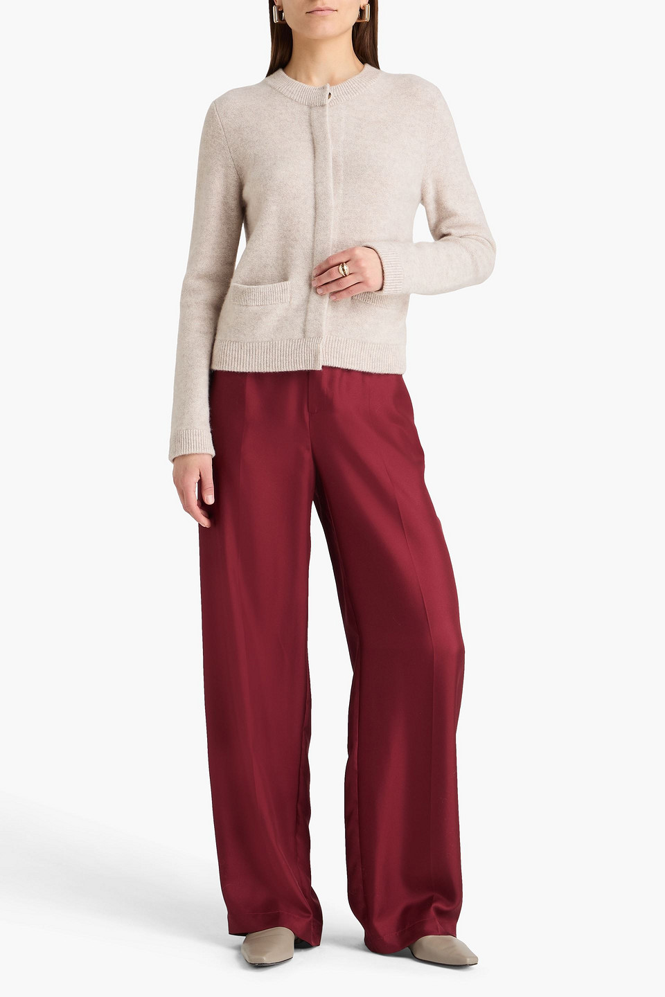  Vince. - Mélange Cashmere Cardigan - Neutral - Xs 