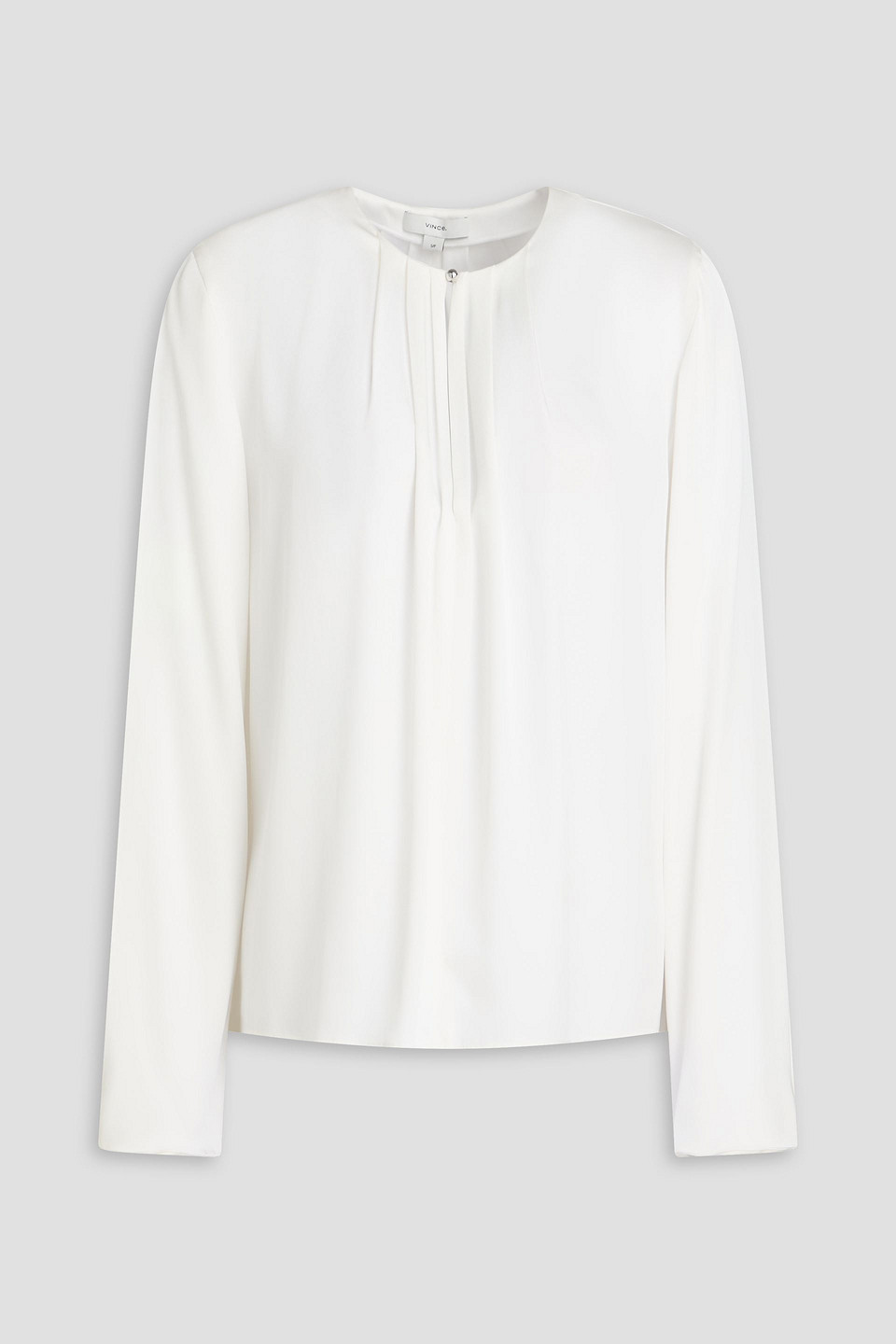 vince. - gathered silk-blend blouse - white - xs
