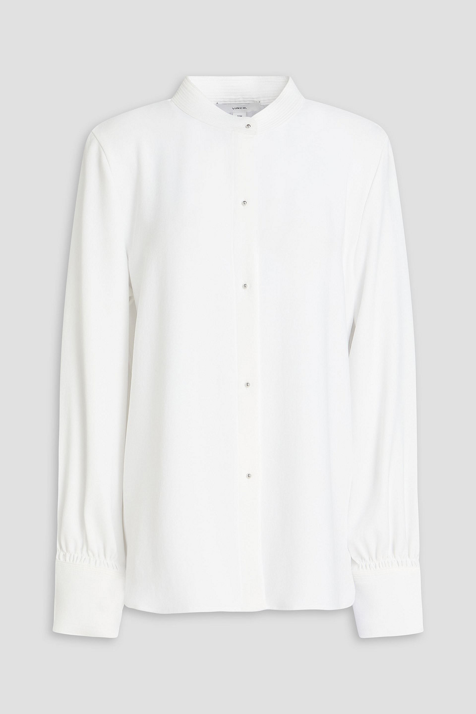 vince. - gathered crepe shirt - white - m