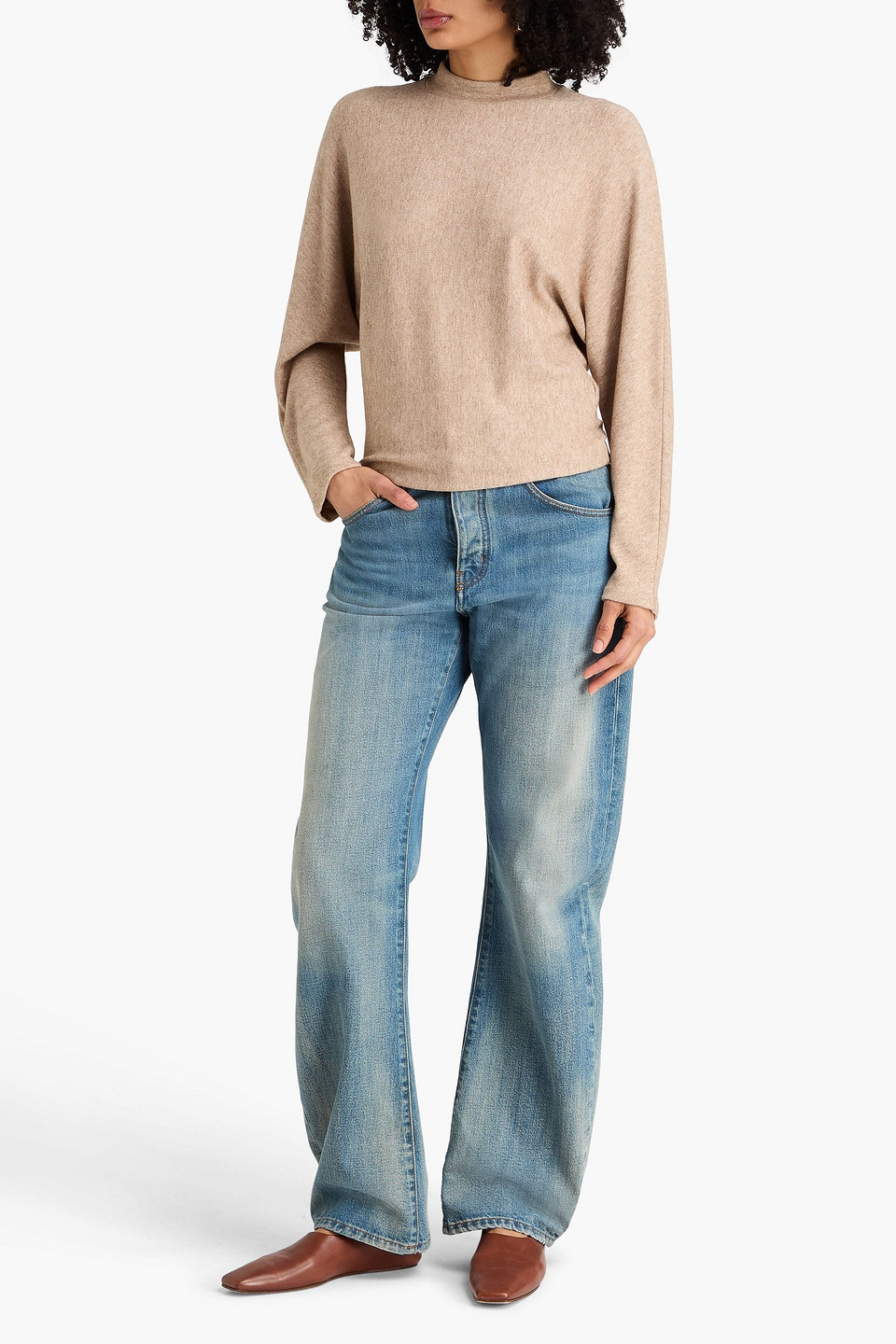  Vince. - Melierter Pullover Aus Stretch-strick Mit Stehkragen - Neutral - Xs 