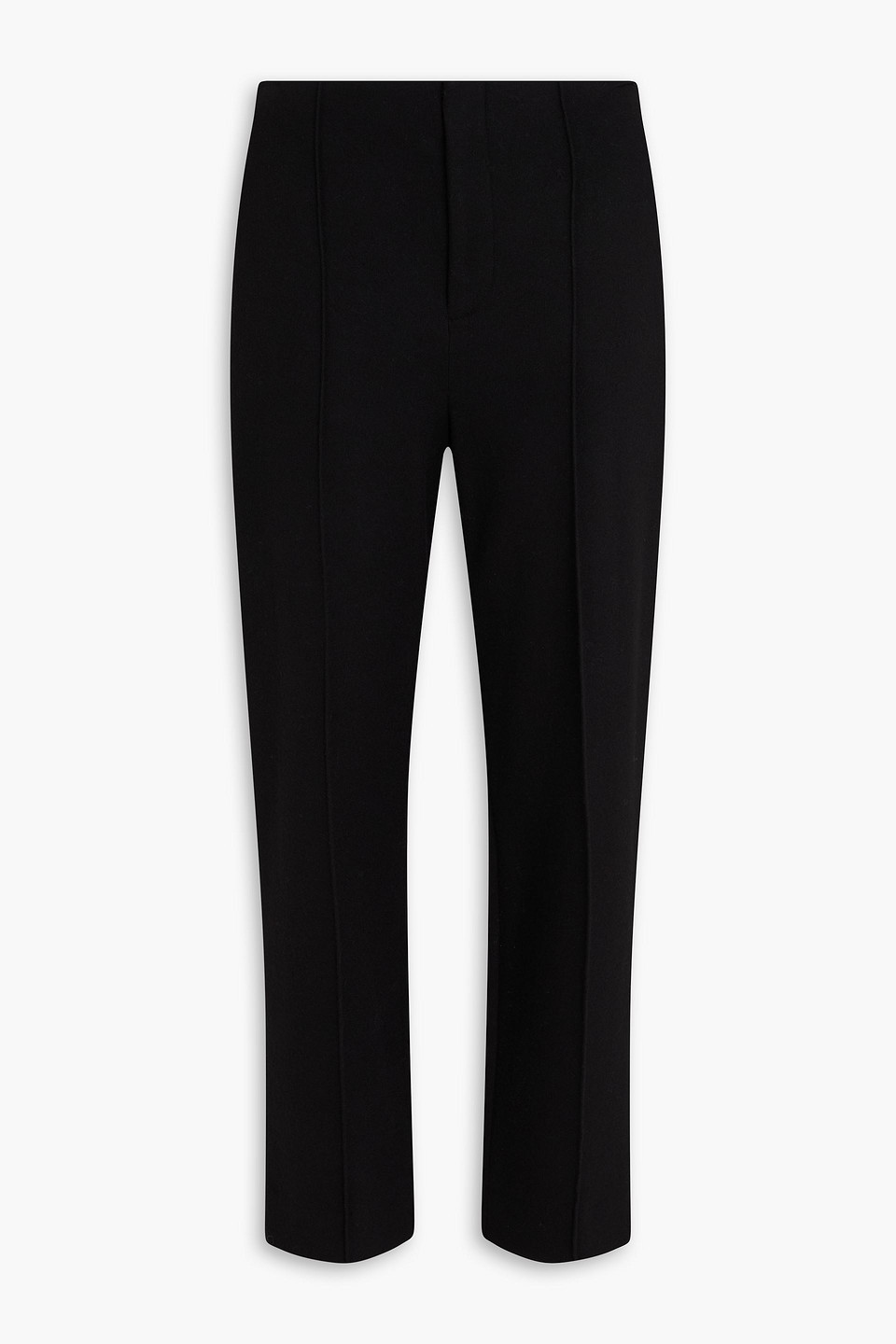 vince. - wool-blend flannel tapered pants - black - us 2