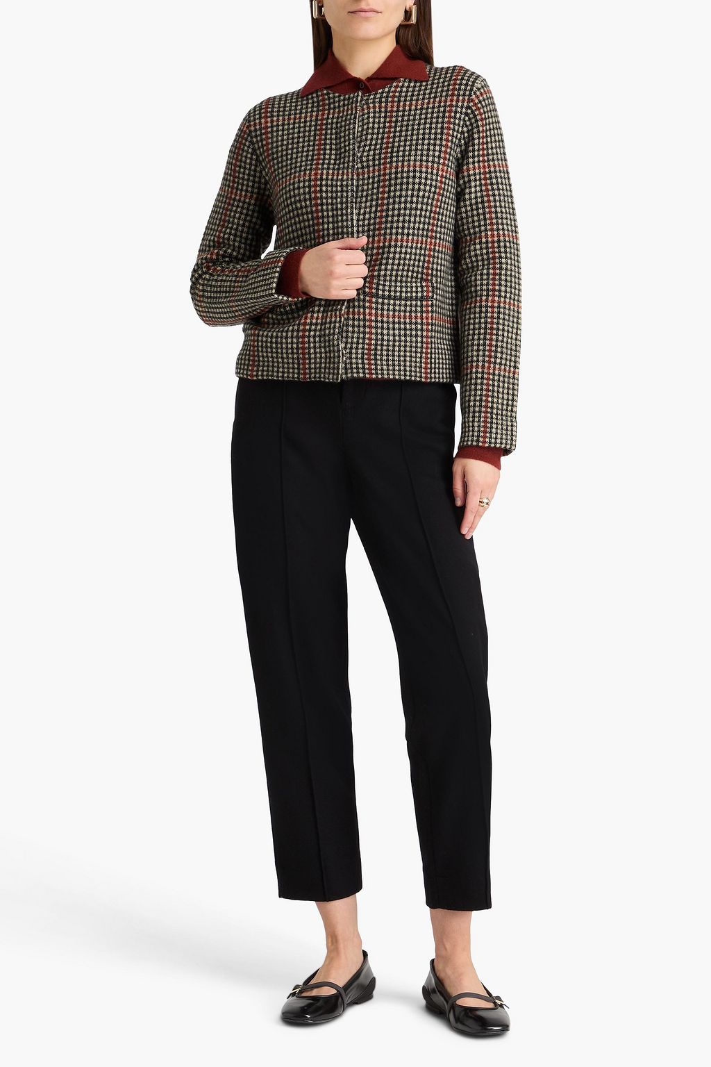 VINCE. Prince of Wales checked wool and cashmere-blend jacket
