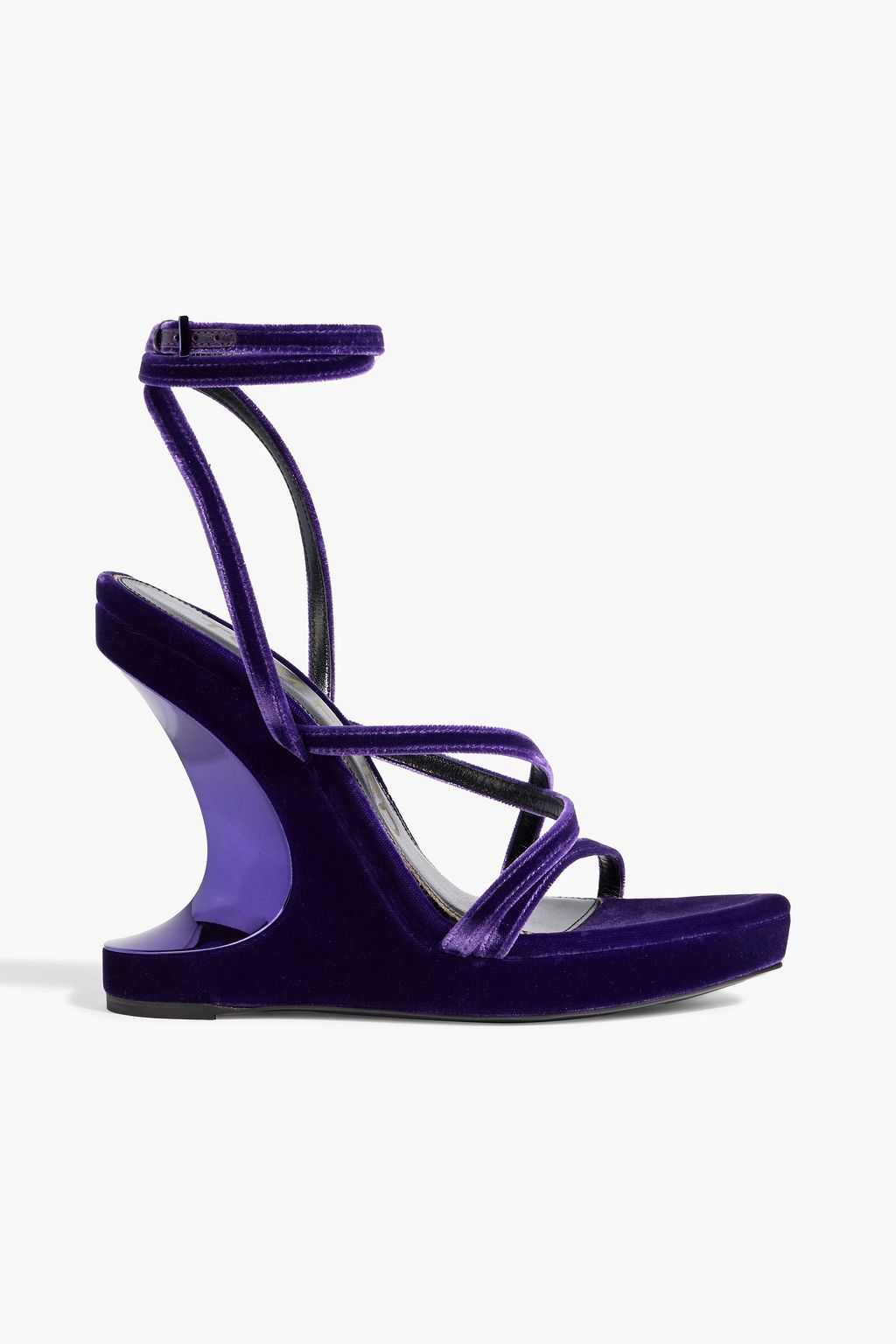 TOM FORD Wavy velvet wedge sandals | THE OUTNET