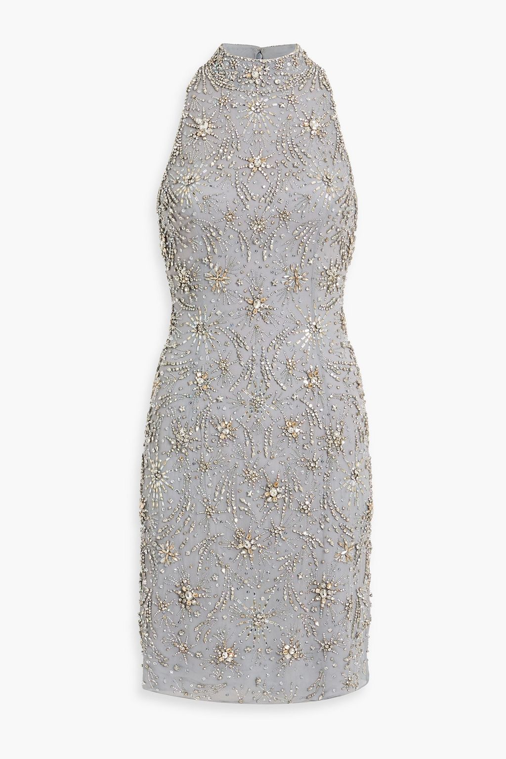 white christmas dresses Hand-Made Crystal Embellished Chiffon Mini Dress – RAISA VANESSA INT main image 0