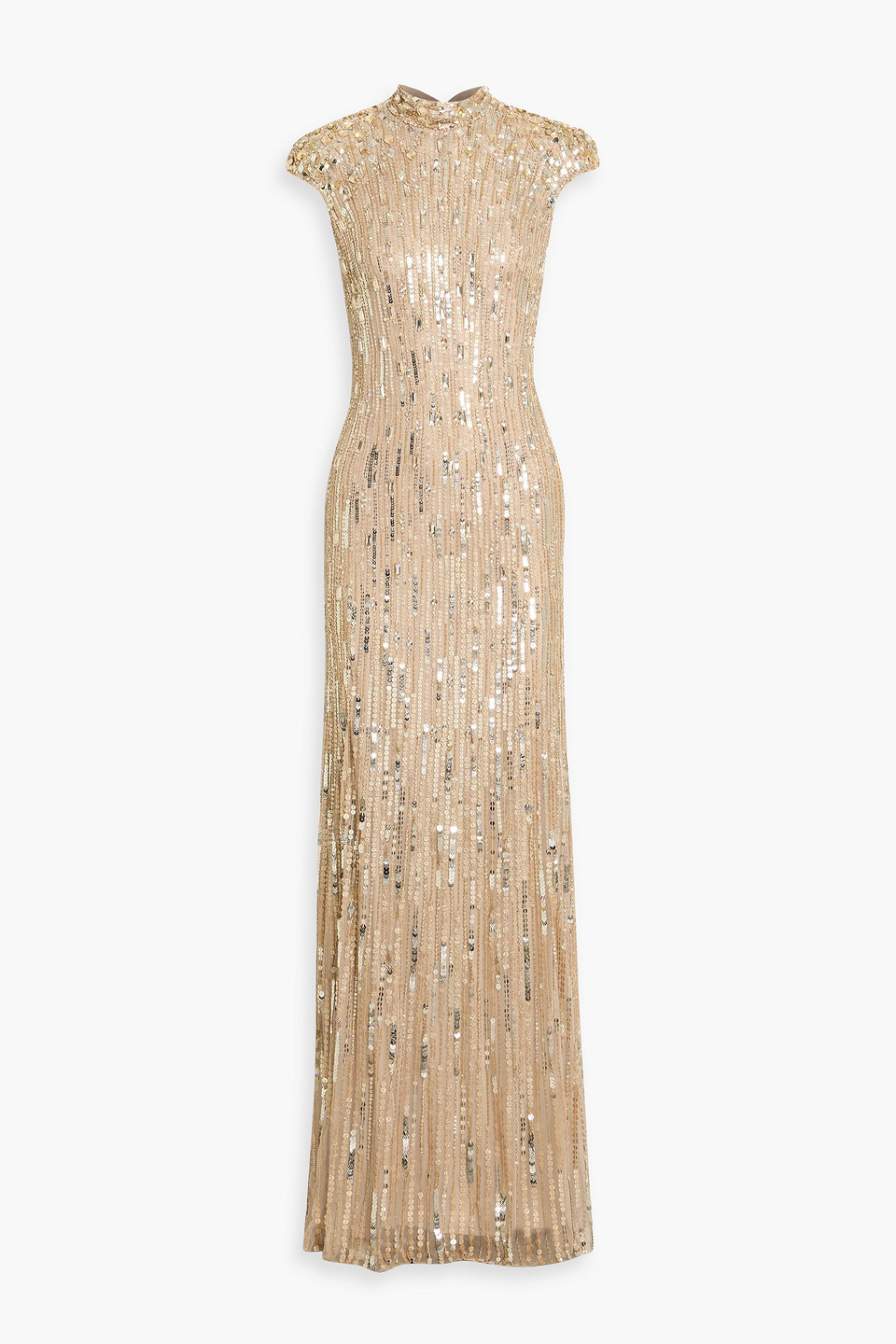 jenny packham - ernest embellished tulle gown - metallic - uk/au 18