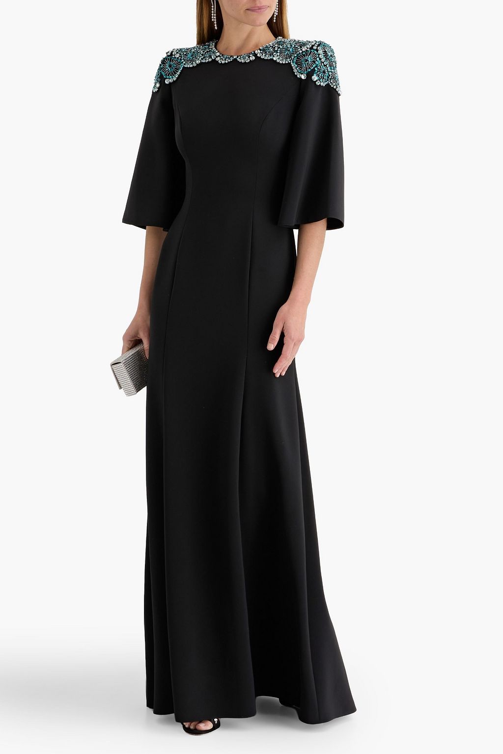 jenny packham black dress Jenny Packham Pearle Cape Gown
