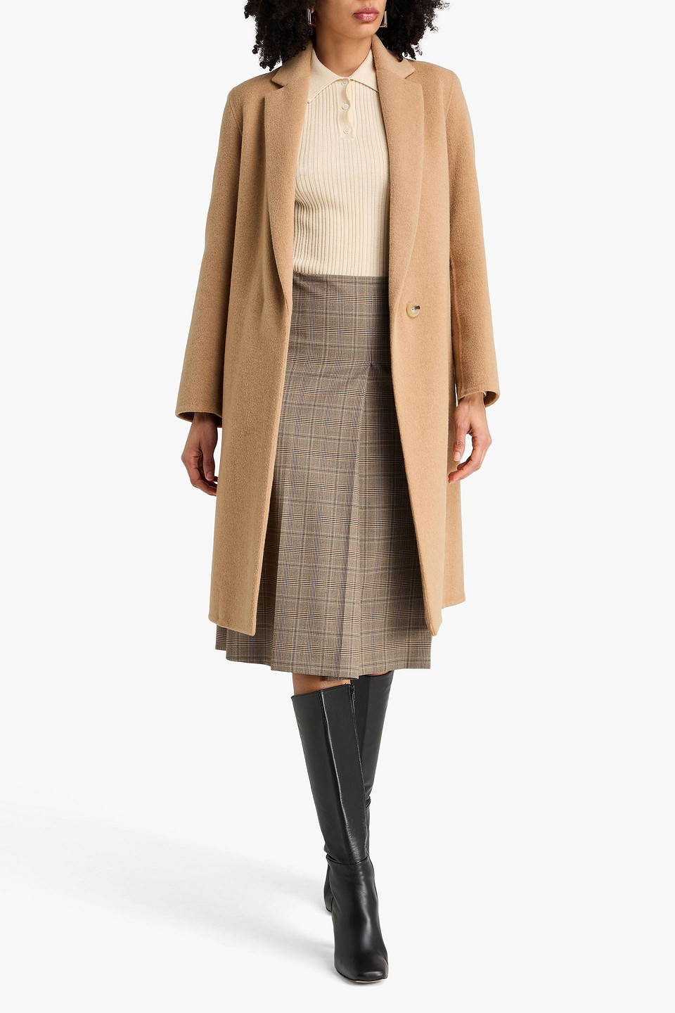  Vince. - Wool-blend Felt Coat - Brown - Xs 