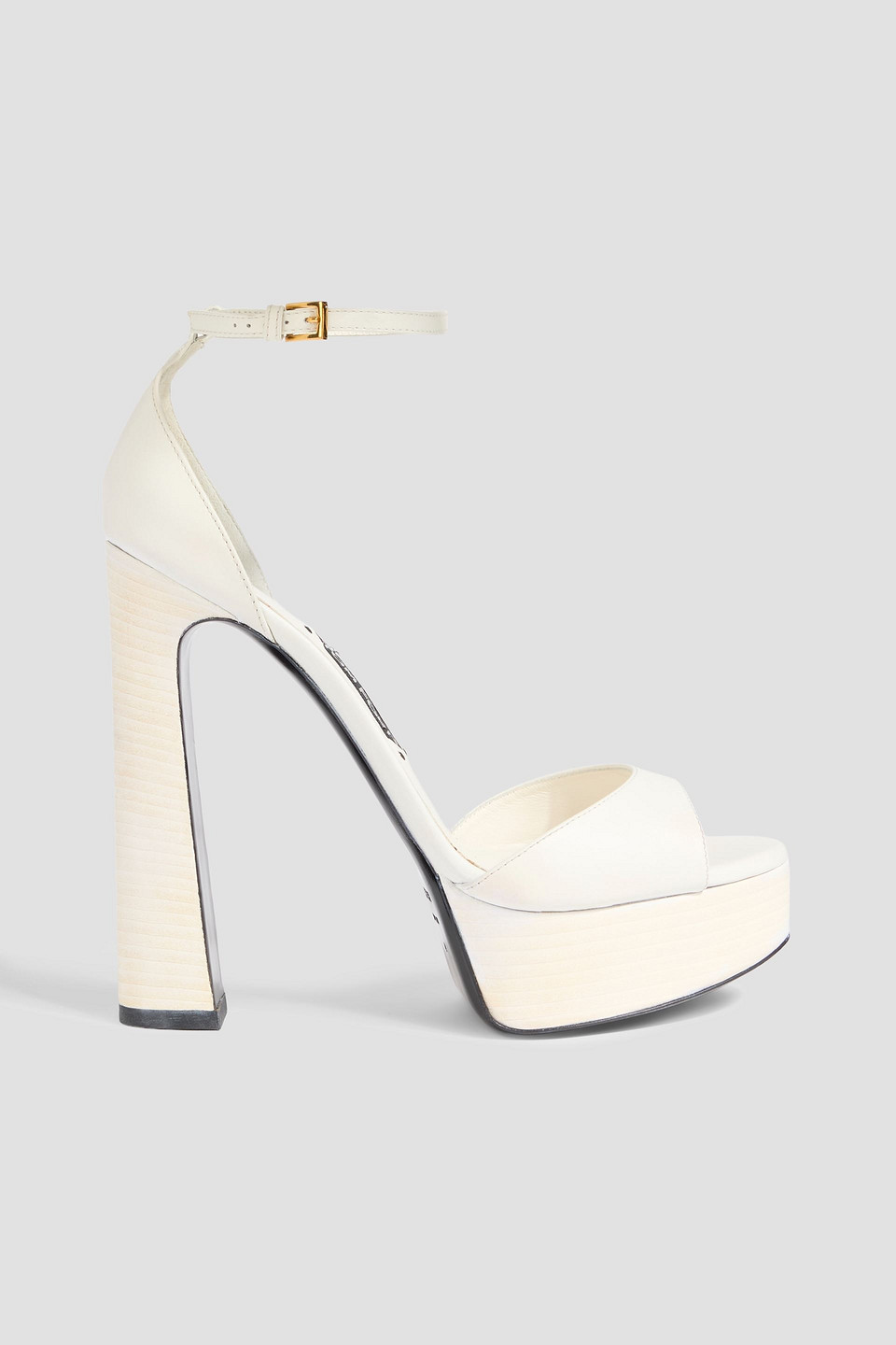 Tom Ford Jodie 145 Leather Platform Sandals In White