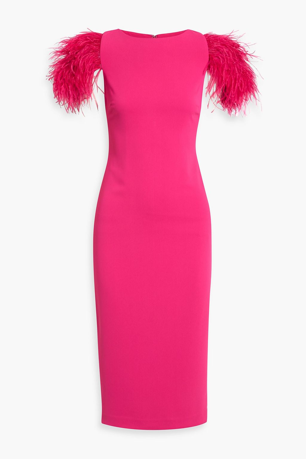 badgley mischka pink dress Gazar 3D Midi Cocktail Dress in Magenta