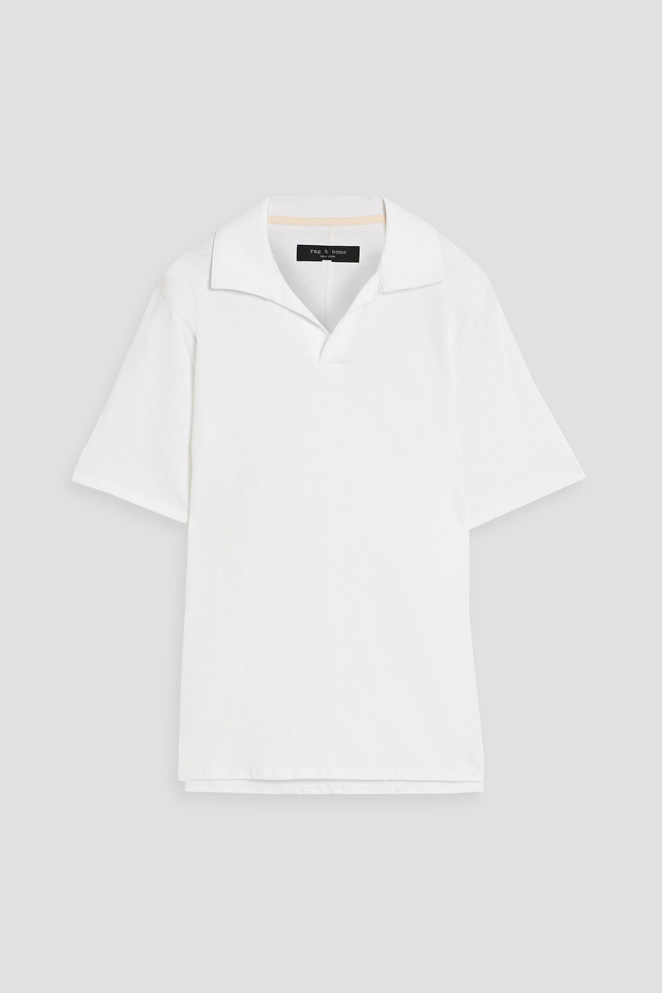Rag & Bone Johnny Cotton-jersey Polo Shirt In White
