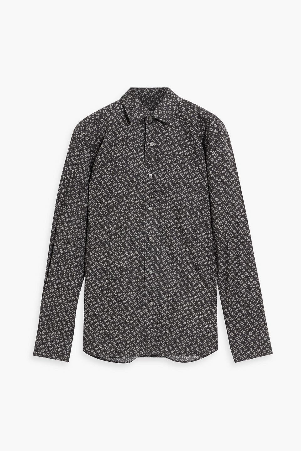tom ford - printed cotton and lyocell-blend shirt - gray - eu 38