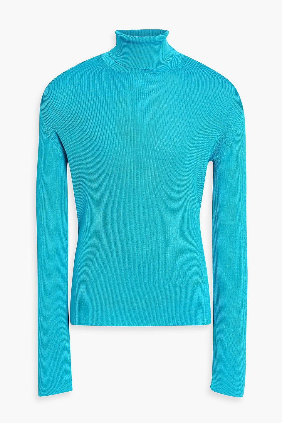 tom ford - ribbed silk turtleneck sweater - blue - it 50