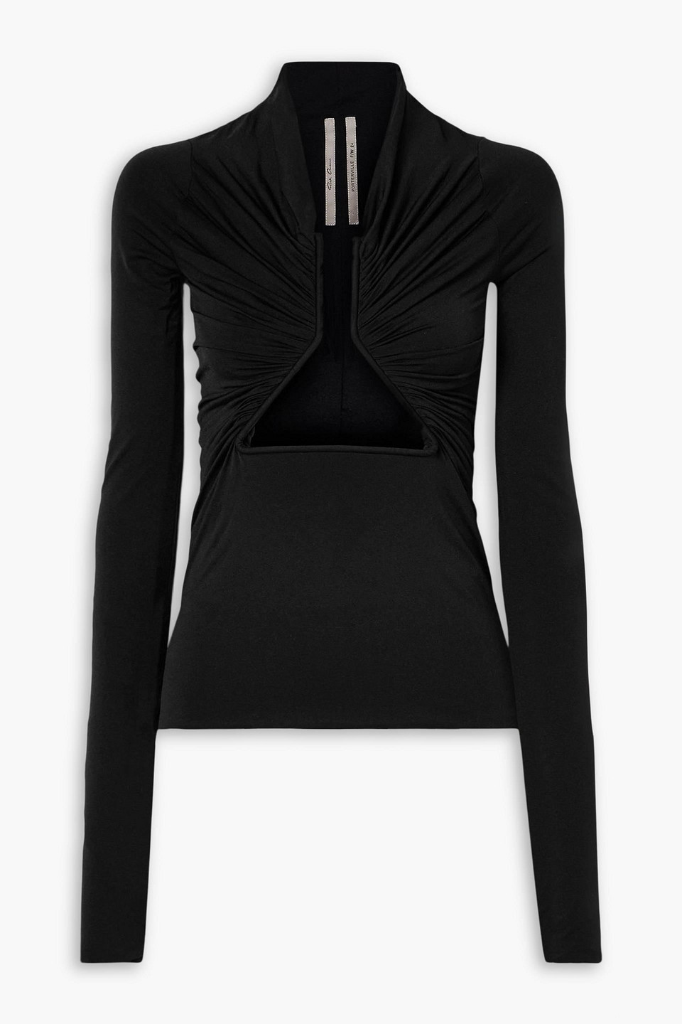 rick owens - cutout ruched stretch-jersey top - black - it 46