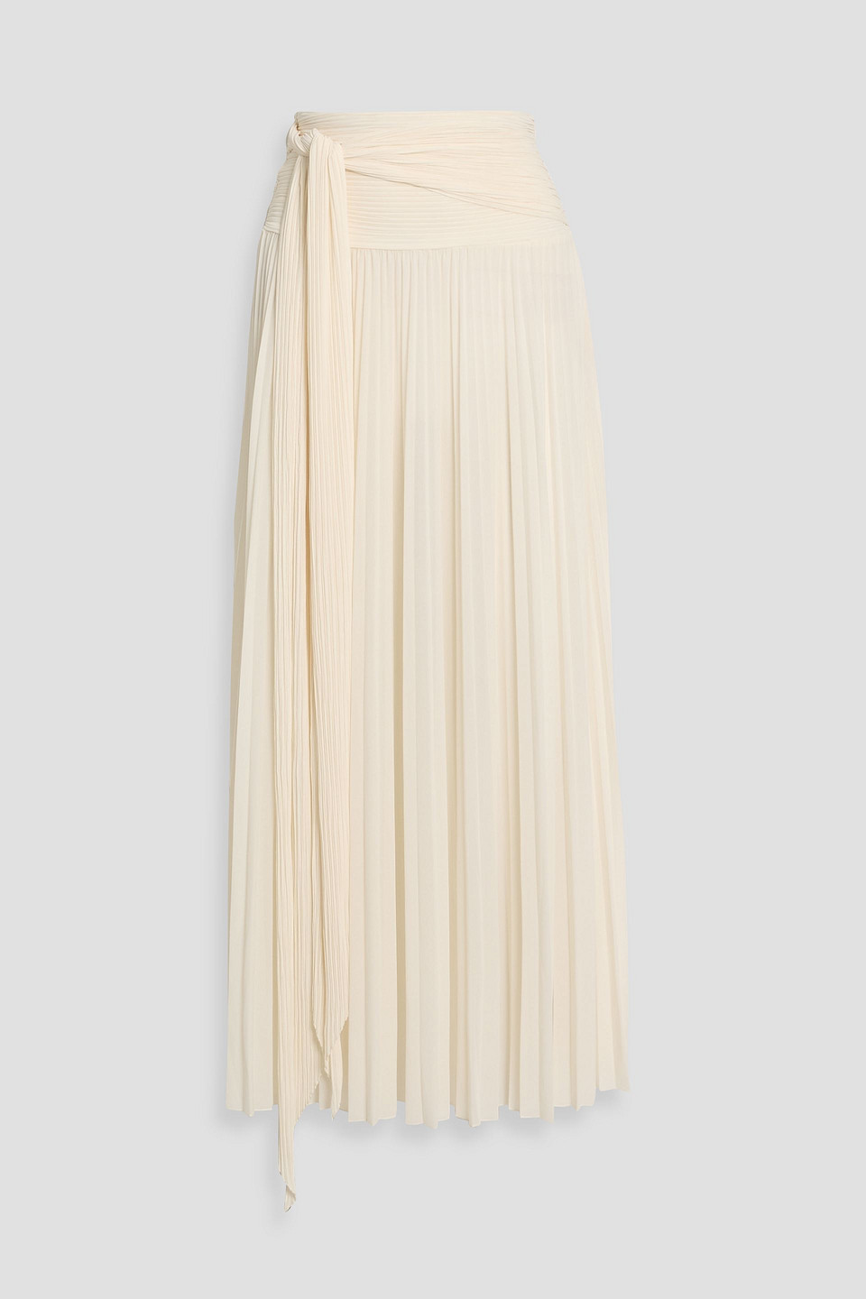 ronny kobo - ines pleated stretch-jersey maxi skirt - white - l
