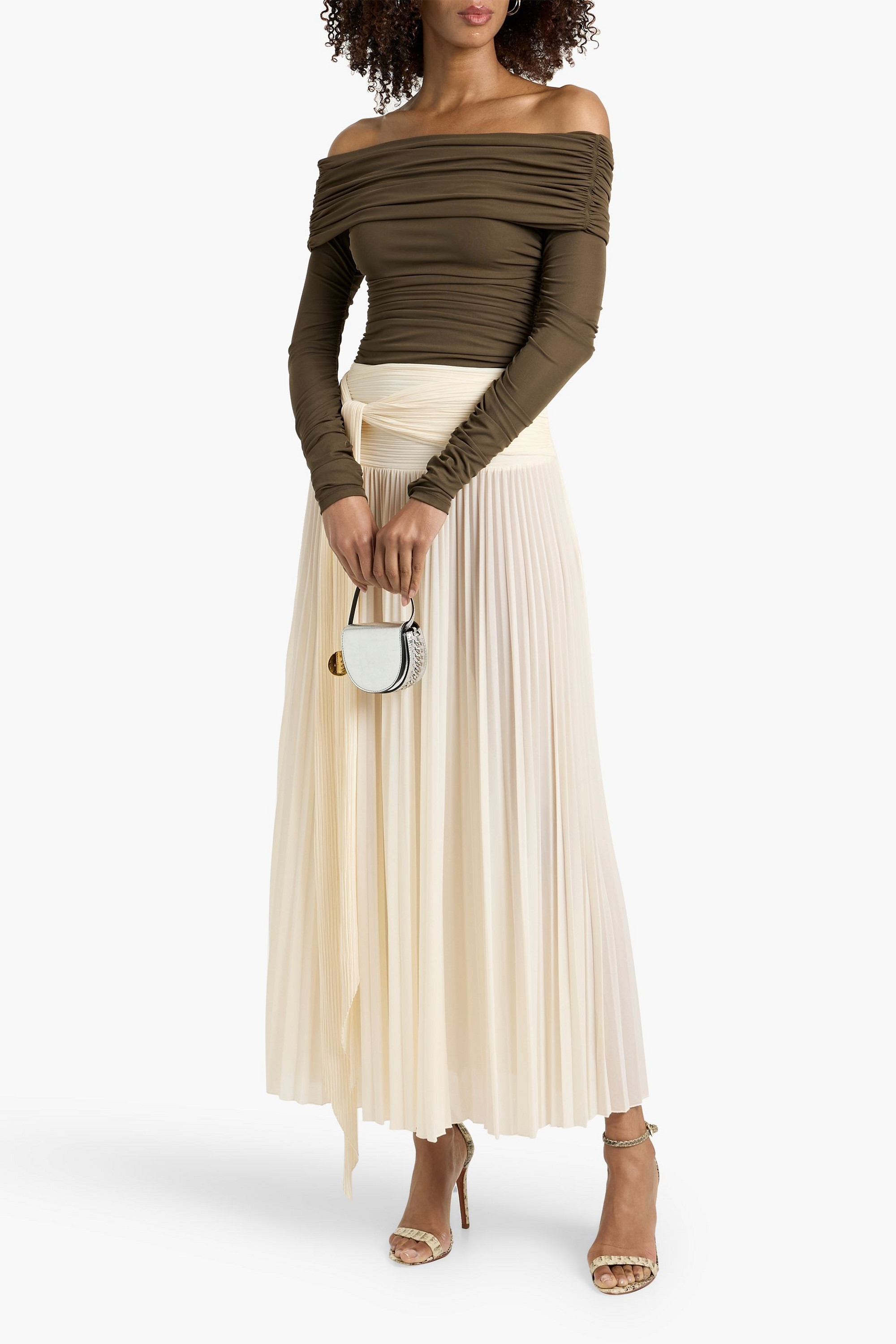 Ronny Kobo Ines pleated stretch-jersey maxi skirt