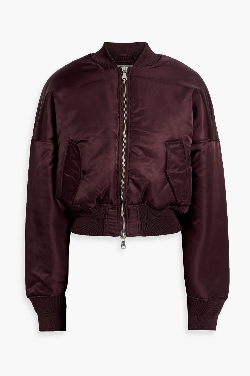 Ronny Kobo Elodie Shell Bomber Jacket In Burgundy