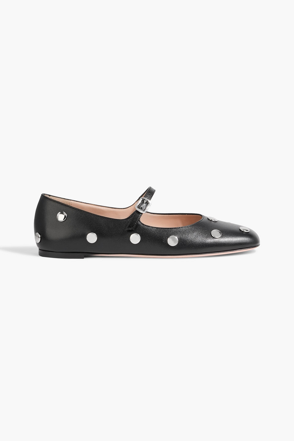 bally - belkys studded leather mary jane flats - black - eu 39