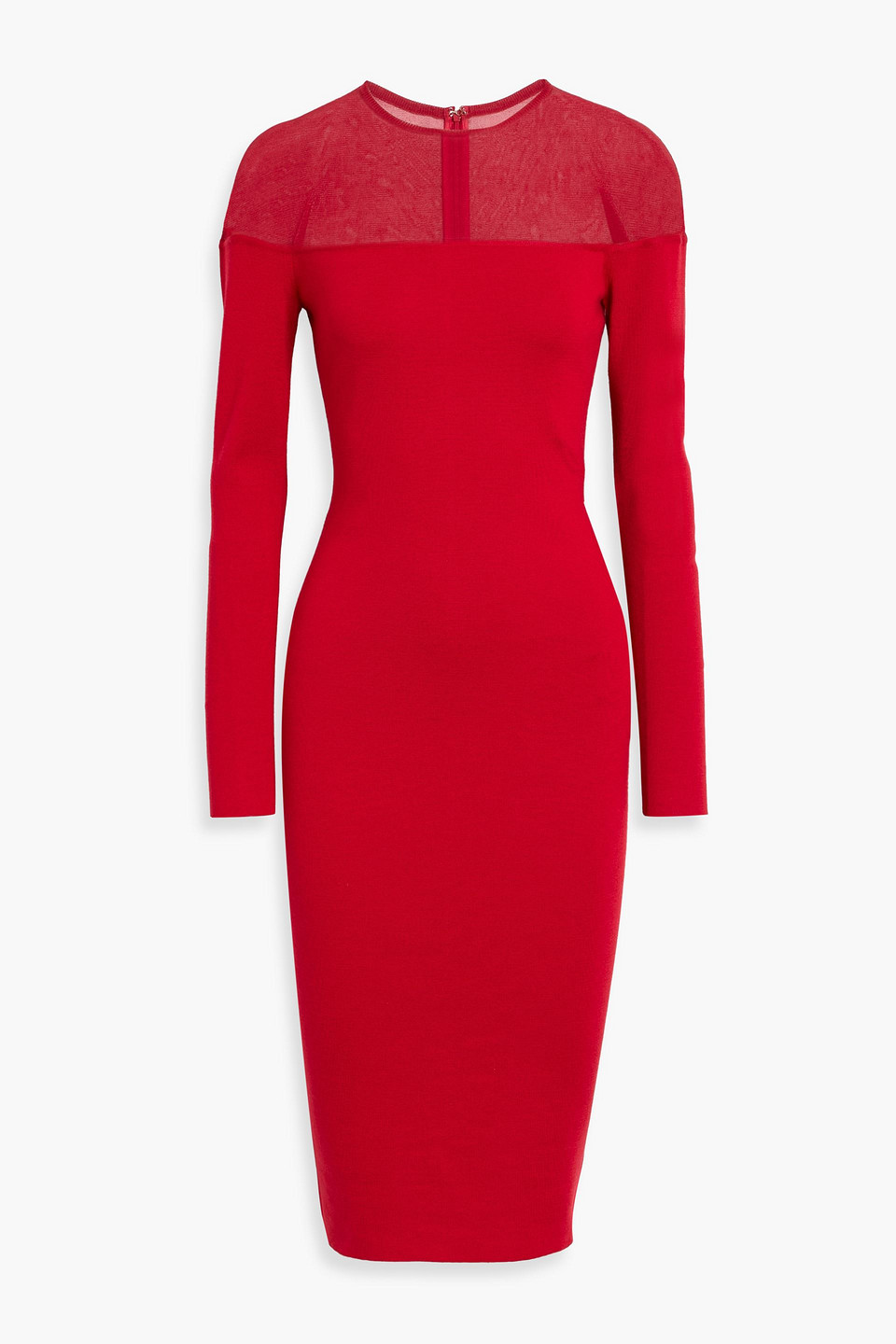 Tom Ford Cashmere And Silk-blend Midi Dress In Red