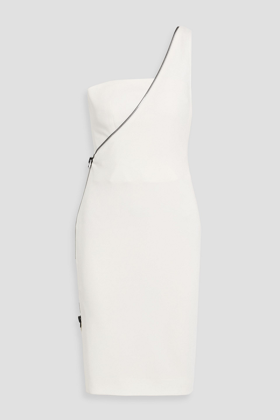 tom ford - one-shoulder zip-detailed crepe dress - white - it 34