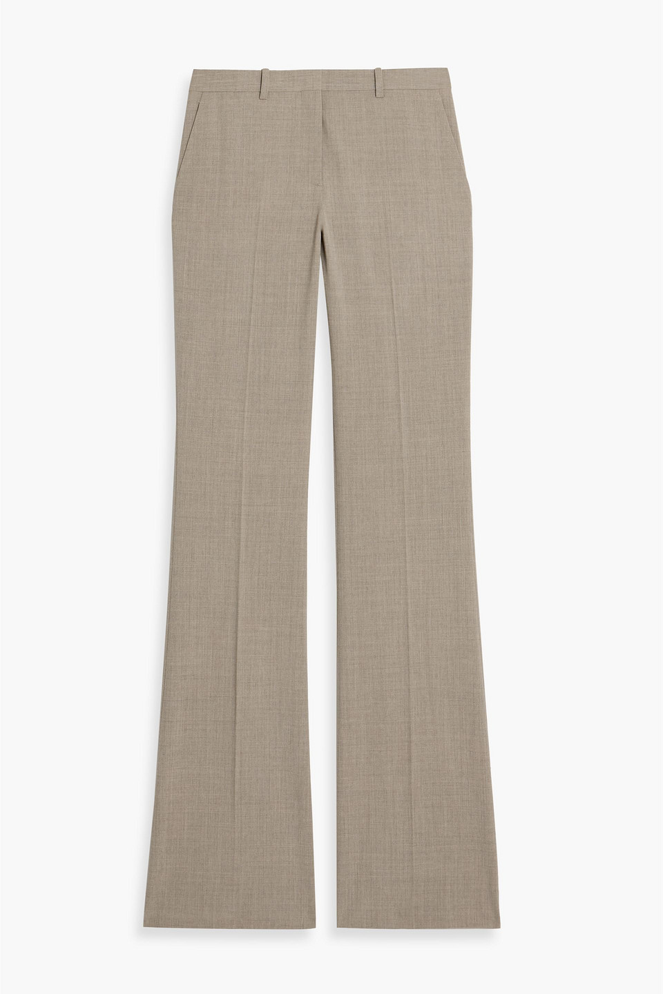 Theory Wool-blend Flared Pants In Brown