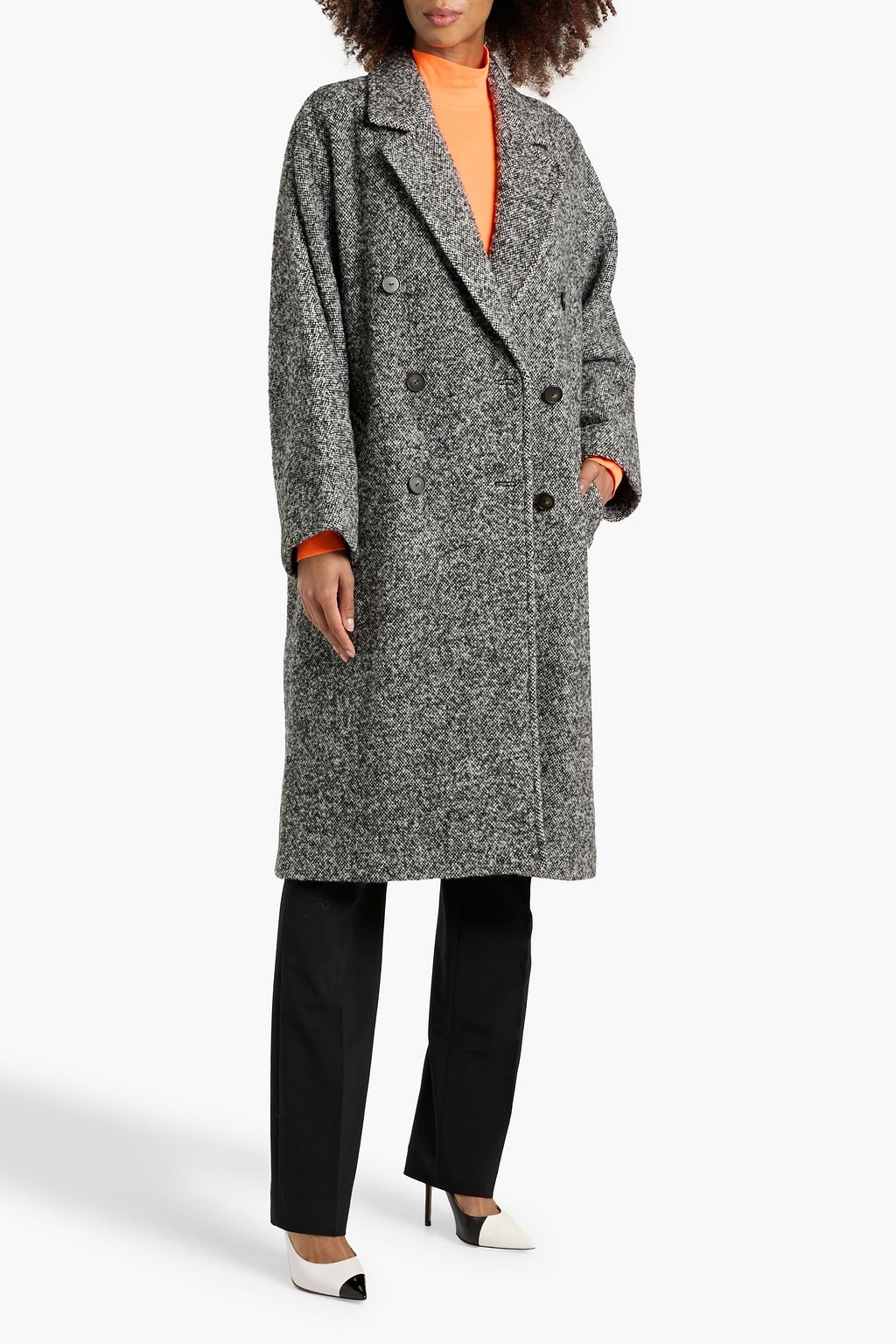 VINCE. Double-breasted tweed coat | THE OUTNET