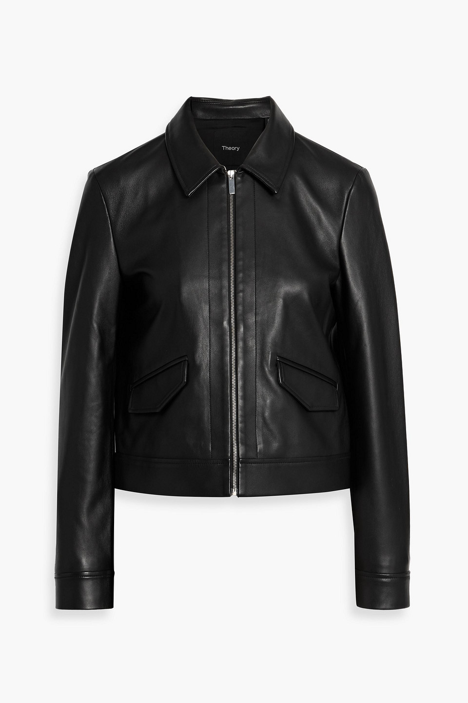 Theory Leather Jacket In Black