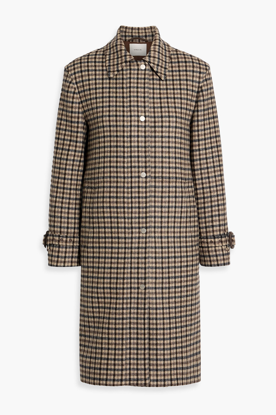 vince. - checked wool-blend tweed coat - neutral - xxs