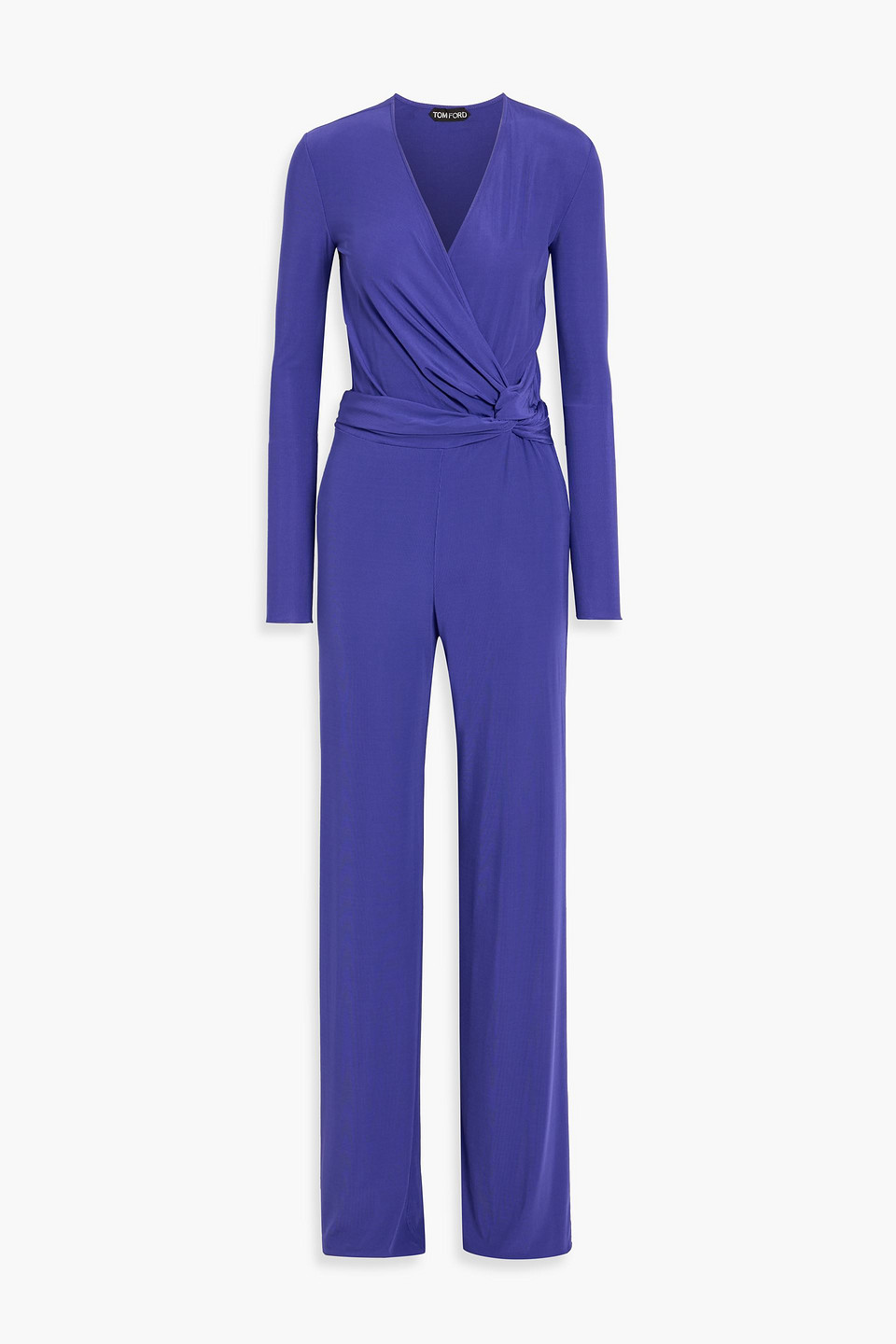 tom ford - knotted jersey jumpsuit - blue - it 36