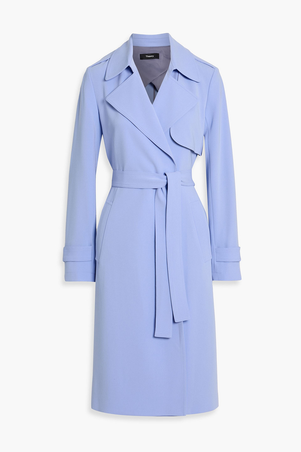 theory - crepe trench coat - purple - m