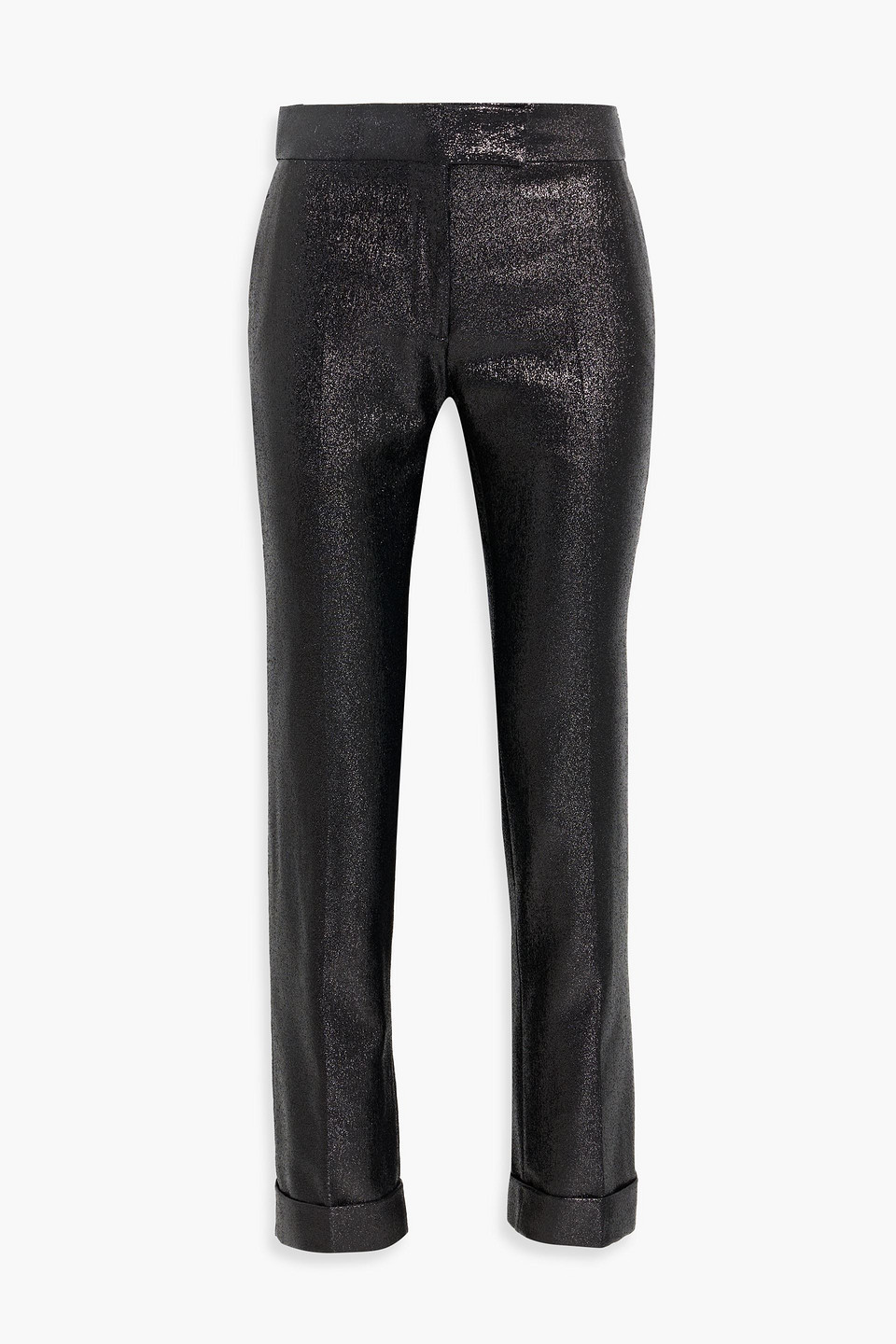 tom ford - lamé straight-leg pants - black - it 36