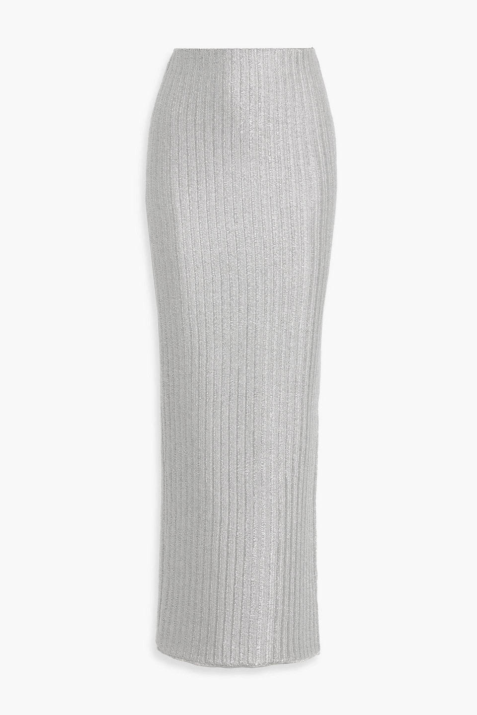 tom ford - metallic ribbed cotton-blend maxi skirt - metallic - xxs