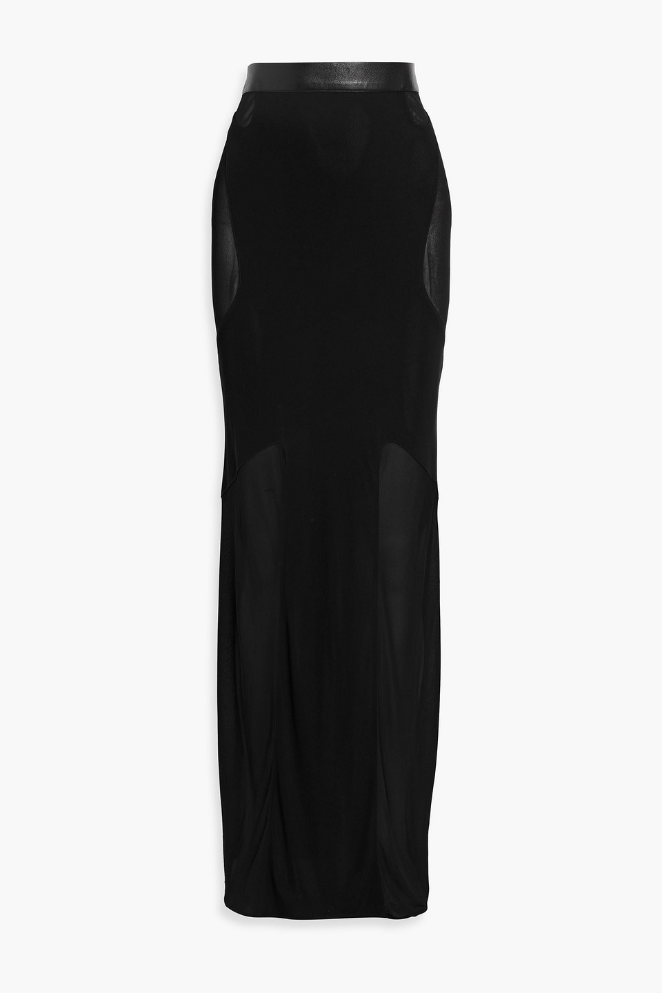 tom ford - crepe de chine maxi skirt - black - it 40
