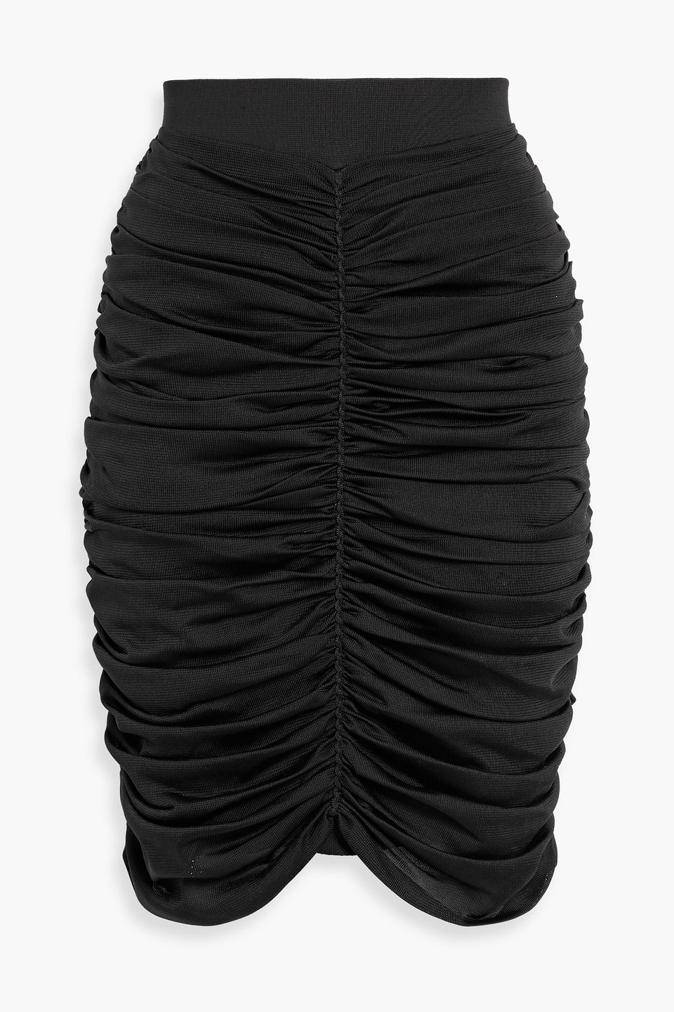 tom ford - ruched silk mini skirt - black - xxs
