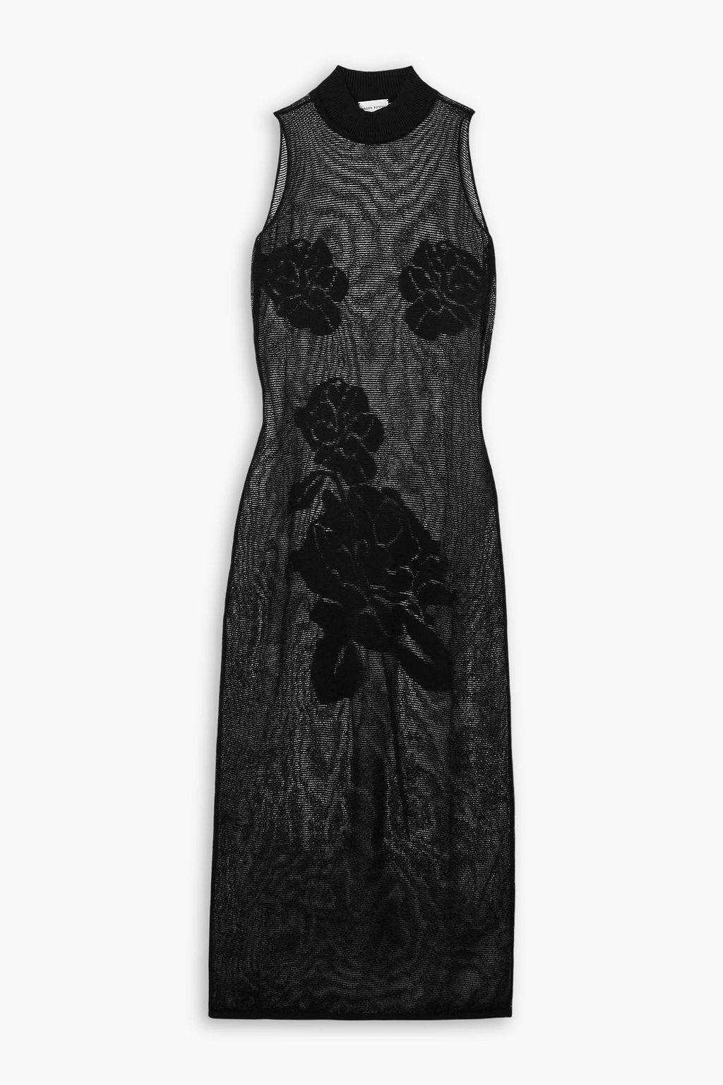 Magda Butrym Jacquard-knit mesh midi dress - Women - Black Dresses - FR 42