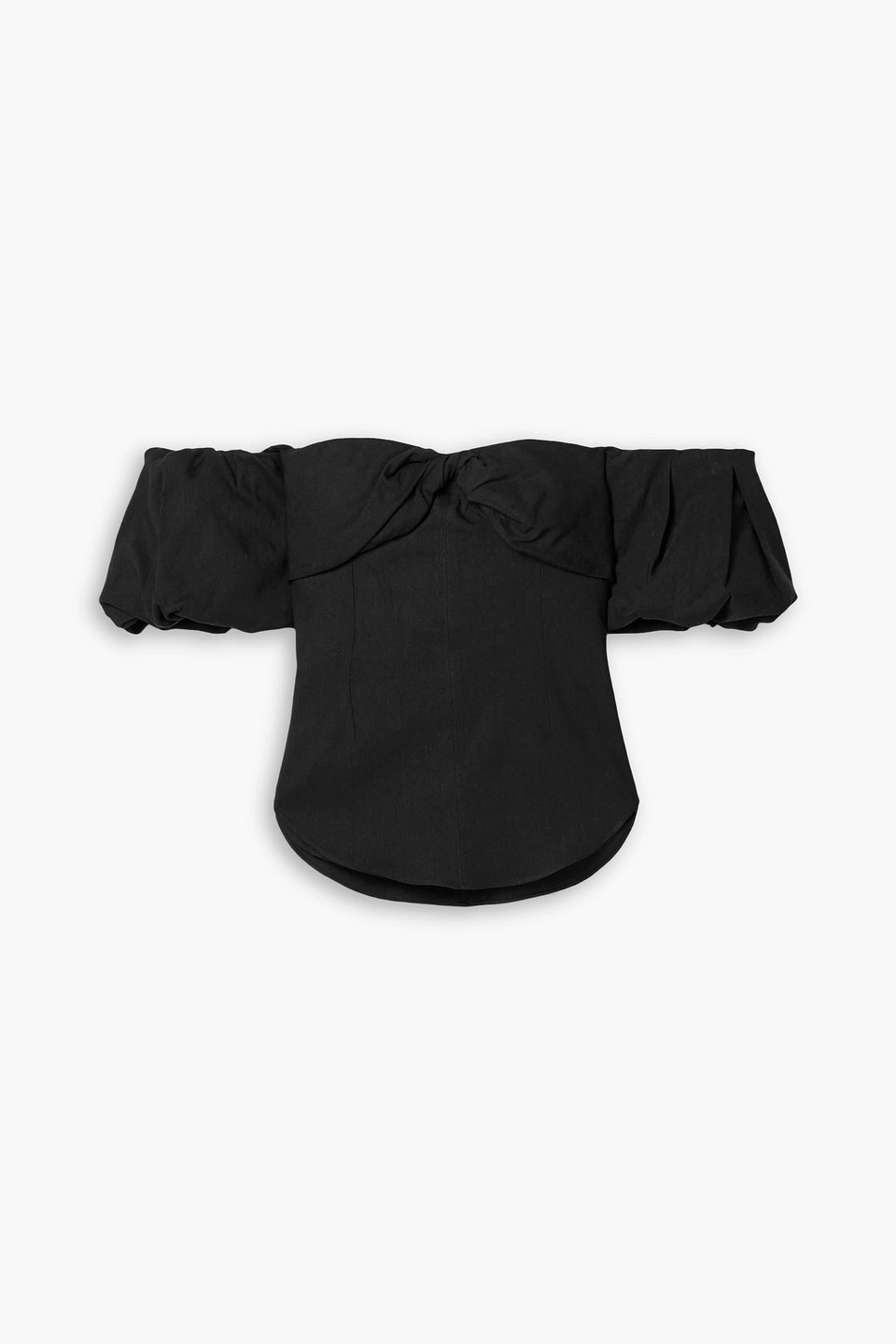 isabel marant - daniela convertible off-the-shoulder hemp-blend top - black - fr 36