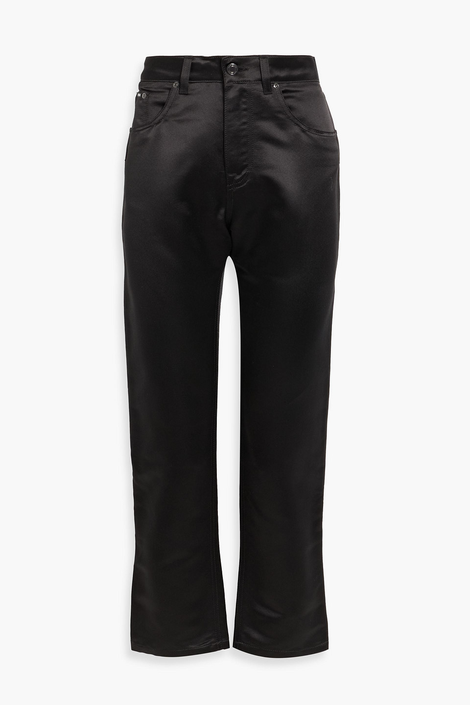 tom ford - silk-satin straight-leg pants - black - 24