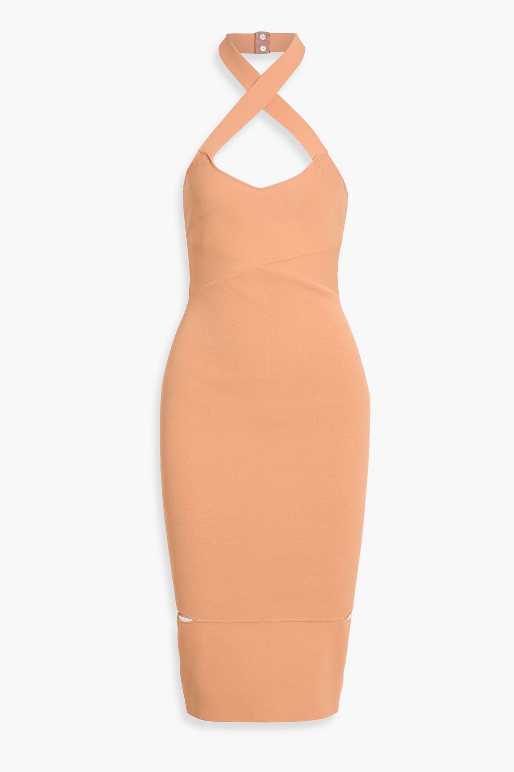 TOM FORD Cutout stretch-knit halterneck midi dress | THE OUTNET