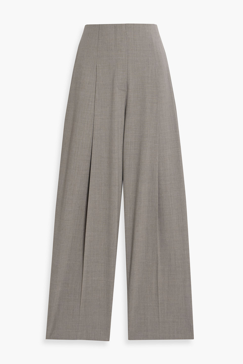 theory - pleated wool-blend tapered pants - gray - us 4