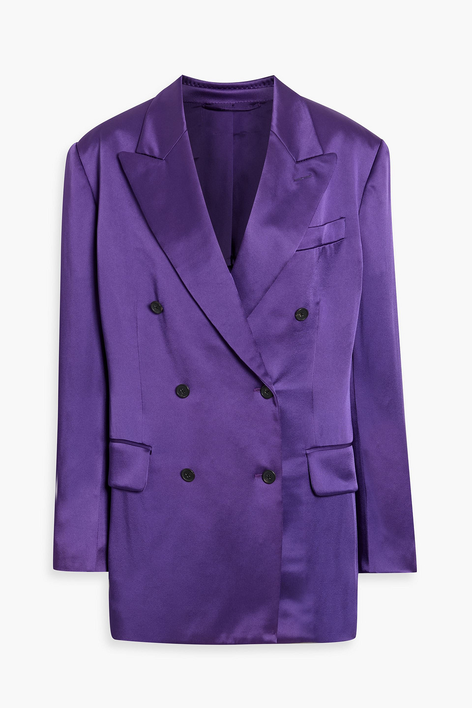 tom ford - double-breasted satin blazer - purple - it 36