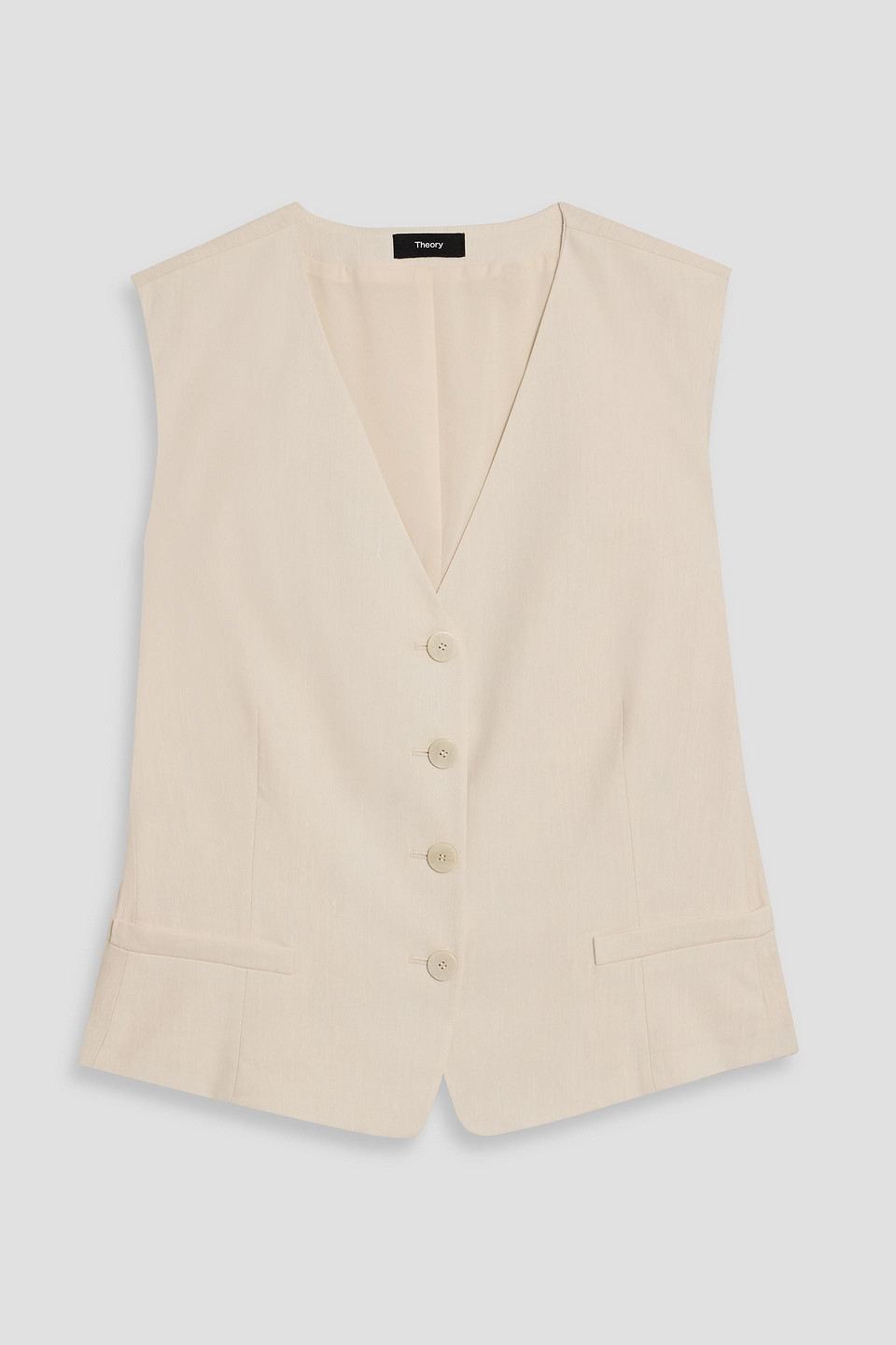 theory - linen-blend vest - white - us 16