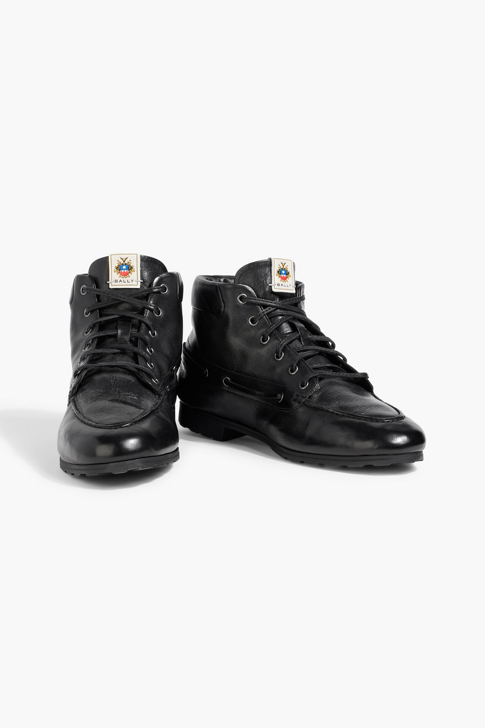 Bally Paphos Leather Combat Boots In Multi