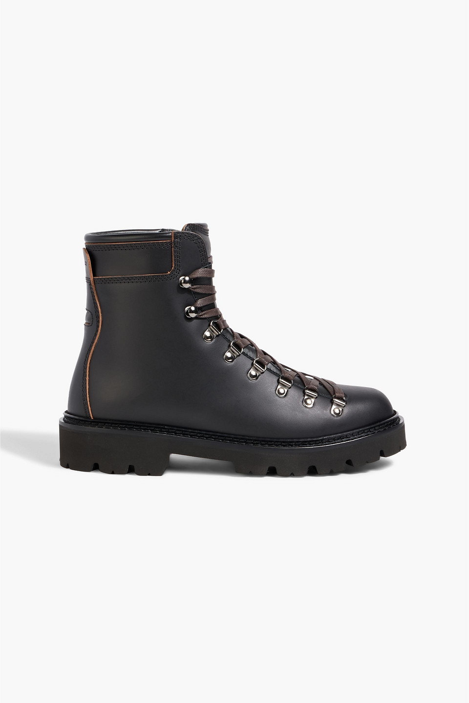bally - wardel leather combat boots - black - eu 36