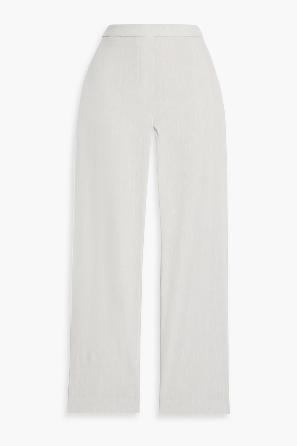 Theory Treeca Cropped Linen-blend Slim-leg Pants In White